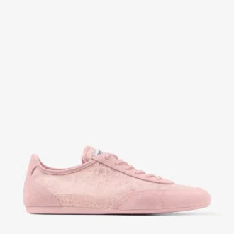 Adidași cu talpă joasă Sunny F din piele roz și dantelă jimmy choo