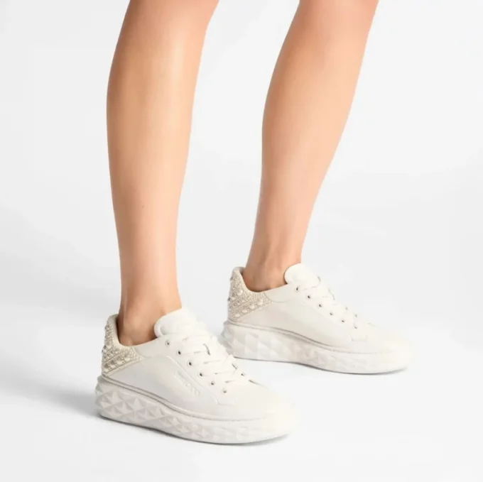 Adidași Diamond Maxi F Ii din piele nappa Latte Pearl