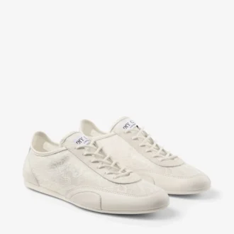 Adidași joși Sunny F din piele mixtă de culoare latte și dantelă jimmy choo