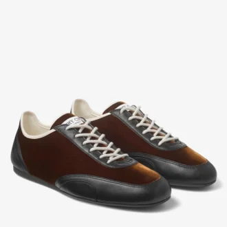 Adidași joși Sunny M din piele și catifea în nuanțe de bronz
