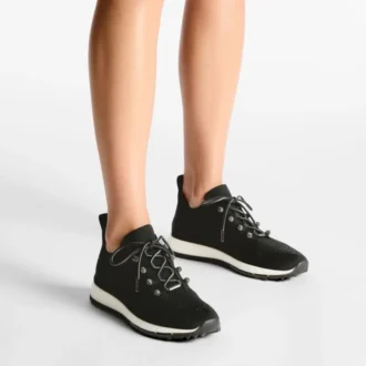 Adidași Veles din tricot negru cu paiete