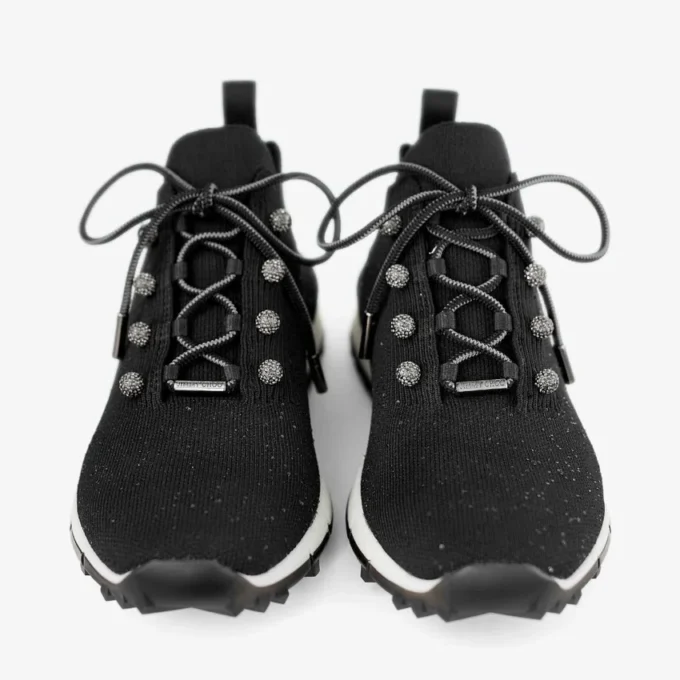 Adidași Veles din tricot negru cu paiete Adidași Veles din tricot negru cu paiete