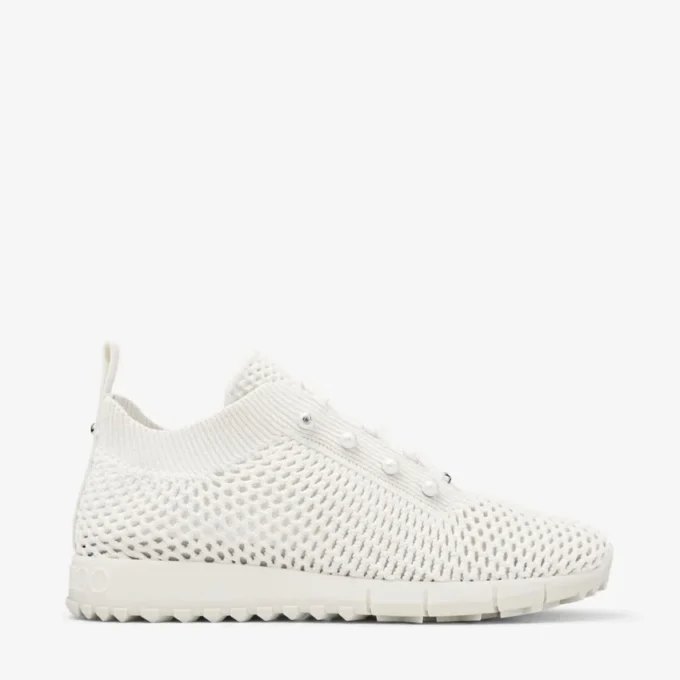 Adidași Veles Latte din tricot croșetat, cu talpă joasă și perle