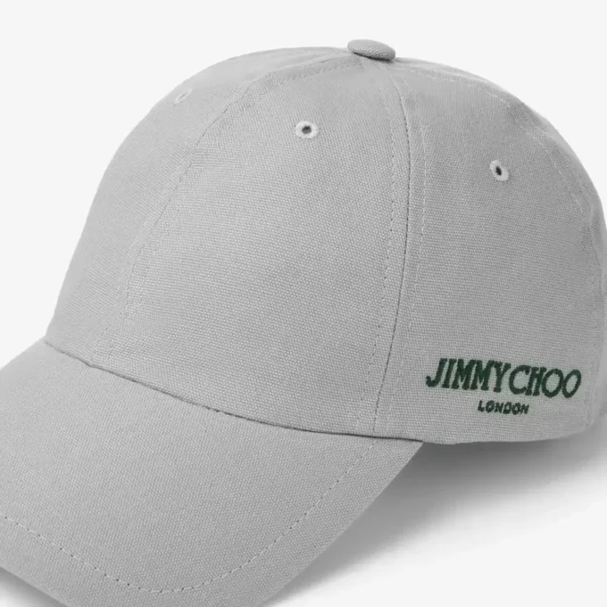 Șapcă 85 Șapcă de baseball din bumbac gri și verde britanic cu logo-ul jimmy choo