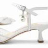 Aren Sling Back 45 Pantofi cu baretă din plasă cu cristale albe și pandantiv cu perle