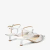 Aren Sling Back 45 Pantofi cu baretă din plasă cu cristale albe și pandantiv cu perle