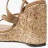 Ayla 110 Pantofi cu toc înalt din piele nappa cappuccino și rafie împletită cu flori