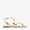 Balerini Ayla din piele metalizată aurie
