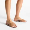 Balerini Dina din piele de căprioară de culoare caramel
