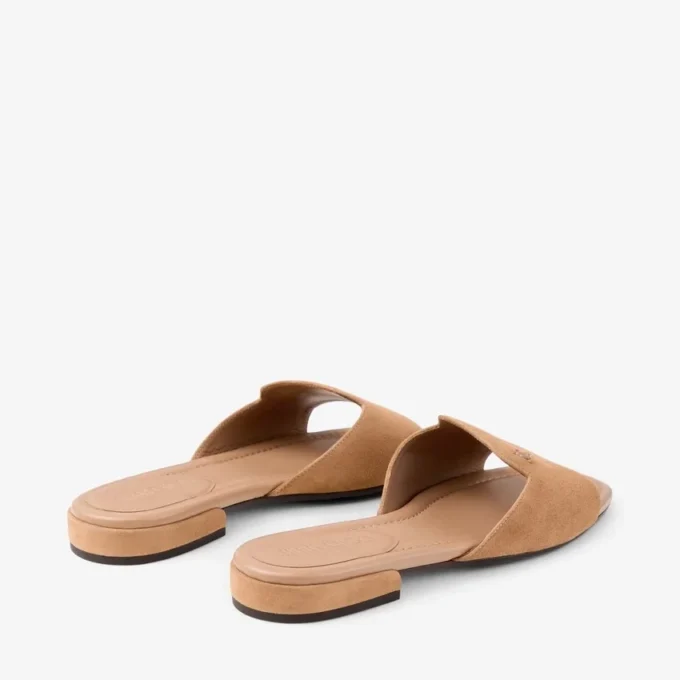 Balerini Dina din piele de căprioară de culoare caramel