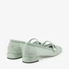Balerini Elisa Verde Jimmy Choo din dantelă și piele spazzolato