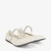 Balerini Jade din piele nappa moale de culoare latte, cu curea cu cristale Balerini Jade din piele nappa moale de culoare latte, cu curea cu cristale
