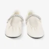 Balerini Jade din piele nappa moale de culoare latte, cu curea cu cristale Balerini Jade din piele nappa moale de culoare latte, cu curea cu cristale
