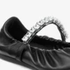 Balerini Jade din piele nappa moale neagră, cu curea cu cristale Balerini Jade din piele nappa moale neagră, cu curea cu cristale