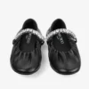 Balerini Jade din piele nappa moale neagră, cu curea cu cristale Balerini Jade din piele nappa moale neagră, cu curea cu cristale