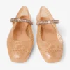 Balerini Jelly Light Toffee cu decor din cristale Balerini Jelly Light Toffee cu decor din cristale