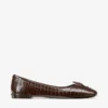 Balerini Scarlett din piele cu imprimeu de crocodil, culoare ciocolată