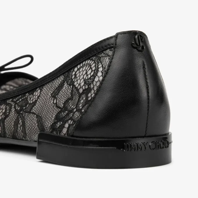 Balerini Scarlett negri cu dantelă Jimmy Choo