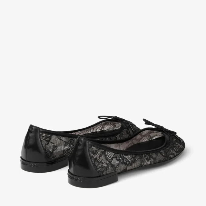 Balerini Scarlett negri cu dantelă Jimmy Choo