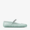 Balerinii Jelly Light Verde cu ornamente din cristal Balerinii Jelly Light Verde cu ornamente din cristal