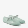 Balerinii Jelly Light Verde cu ornamente din cristal Balerinii Jelly Light Verde cu ornamente din cristal