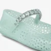 Balerinii Jelly Light Verde cu ornamente din cristal Balerinii Jelly Light Verde cu ornamente din cristal