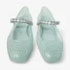 Balerinii Jelly Light Verde cu ornamente din cristal Balerinii Jelly Light Verde cu ornamente din cristal