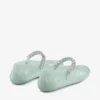 Balerinii Jelly Light Verde cu ornamente din cristal Balerinii Jelly Light Verde cu ornamente din cristal