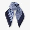Bandana Sula Bandana din bumbac cu imprimeu în carouri marine Bandana Sula Bandana din bumbac cu imprimeu în carouri marine