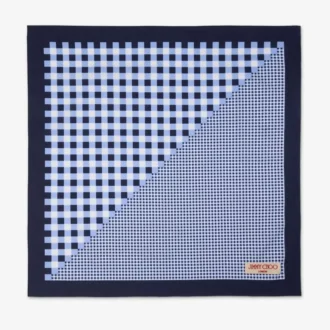 Bandana Sula Bandana din bumbac cu imprimeu în carouri marine