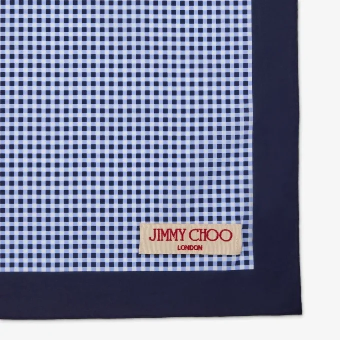 Bandana Sula Bandana din bumbac cu imprimeu în carouri marine Bandana Sula Bandana din bumbac cu imprimeu în carouri marine