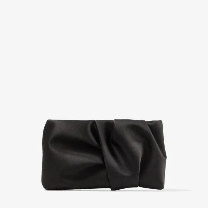 Bonny Clutch Gență de mână din satin negru