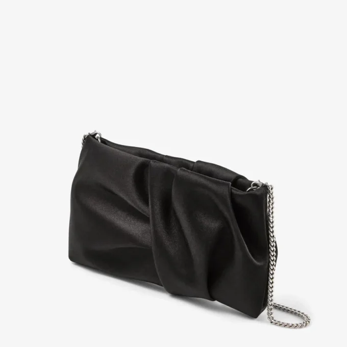 Bonny Clutch Gență de mână din satin negru
