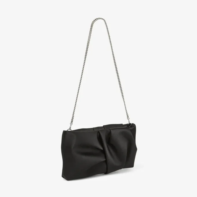 Bonny Clutch Gență de mână din satin negru