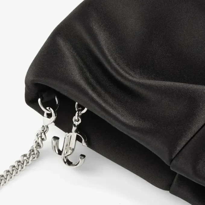Bonny Clutch Gență de mână din satin negru