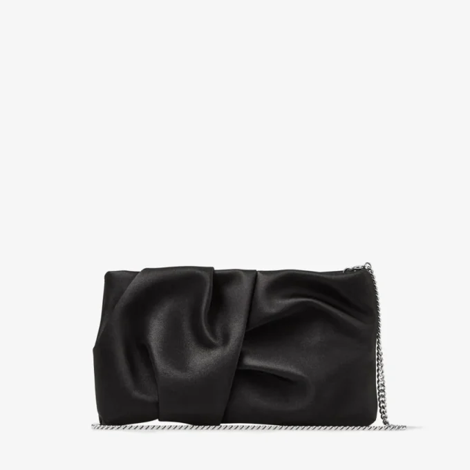 Bonny Clutch Gență de mână din satin negru
