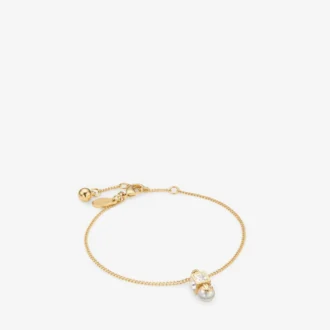 Brățară Jc Pearl Cube Brățară din metal auriu cu perle și cuburi de cristal