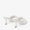 Cary Mule 70 Sandale mule din satin de culoare Ivory cu ornamente din perle