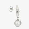 Cercei Crystal Star Cercei din metal cu finisaj argintiu, cu perle din rășină albă și cristale