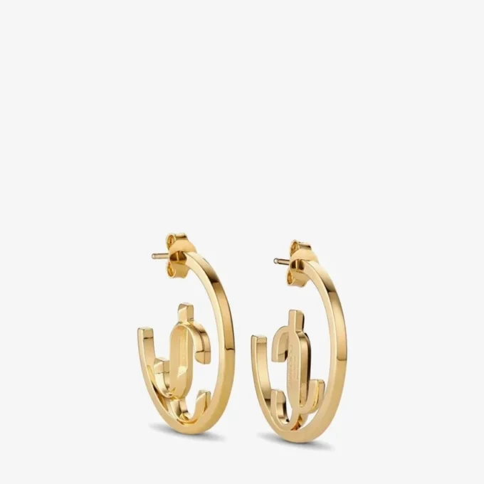 Cercei Jc Monogram Hoops Cercei Jc Monogram Hoops din metal cu finisaj auriu Cercei Jc Monogram Hoops Cercei Jc Monogram Hoops din metal cu finisaj auriu