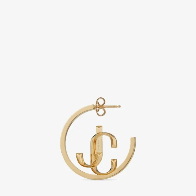 Cercei Jc Monogram Hoops Cercei Jc Monogram Hoops din metal cu finisaj auriu Cercei Jc Monogram Hoops Cercei Jc Monogram Hoops din metal cu finisaj auriu