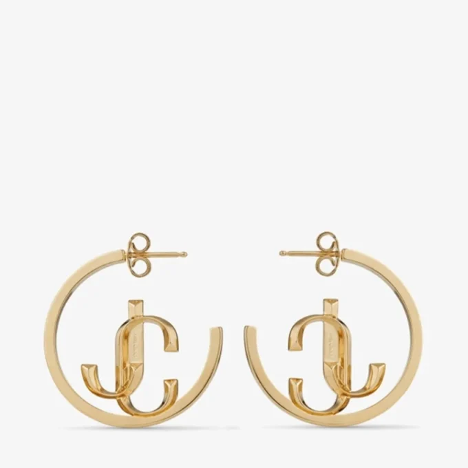 Cercei Jc Monogram Hoops Cercei Jc Monogram Hoops din metal cu finisaj auriu Cercei Jc Monogram Hoops Cercei Jc Monogram Hoops din metal cu finisaj auriu