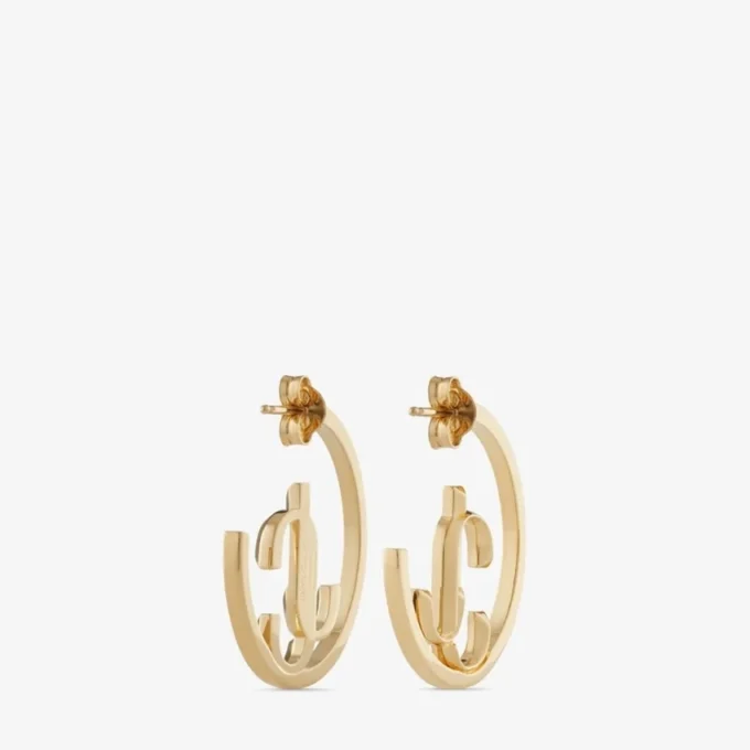 Cercei Jc Monogram Hoops Cercei Jc Monogram Hoops din metal cu finisaj auriu Cercei Jc Monogram Hoops Cercei Jc Monogram Hoops din metal cu finisaj auriu