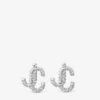 Cercei Jc Studs Cercei Jc Studs din metal cu finisaj argintiu și cristale Swarovski