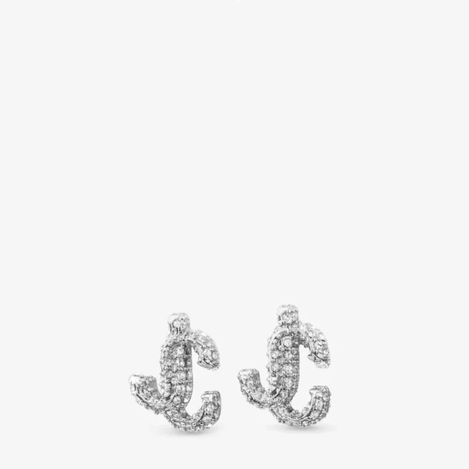 Cercei Jc Studs Cercei Jc Studs din metal cu finisaj argintiu și cristale Swarovski