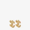 Cercei Jc Studs din metal cu finisaj auriu și cristale Swarovski
