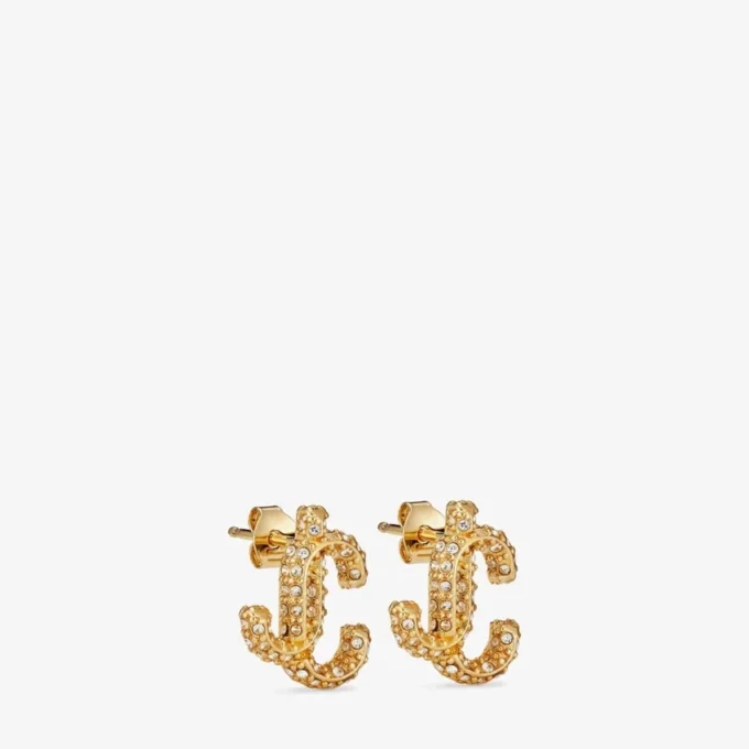 Cercei Jc Studs din metal cu finisaj auriu și cristale Swarovski