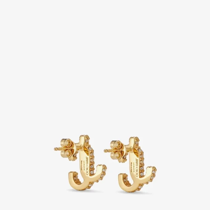 Cercei Jc Studs din metal cu finisaj auriu și cristale Swarovski