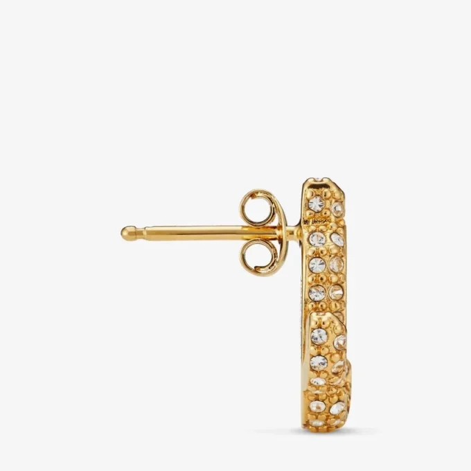 Cercei Jc Studs din metal cu finisaj auriu și cristale Swarovski