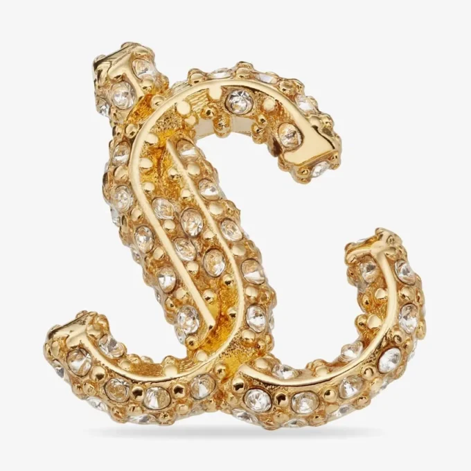 Cercei Jc Studs din metal cu finisaj auriu și cristale Swarovski